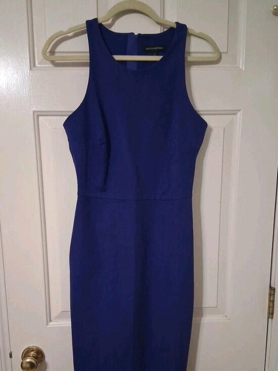 BANANA REPUBLIC Women's SZ 8 Purple Sleeveless Midi Sheath Dress - Picture 1 of 8